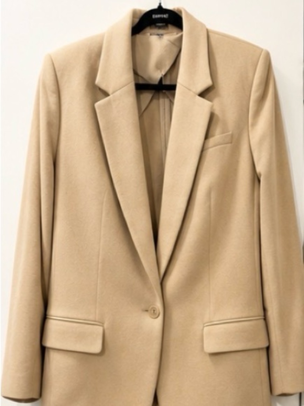 Express Camel Single-Button Blazer